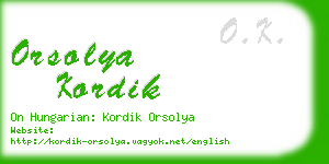 orsolya kordik business card